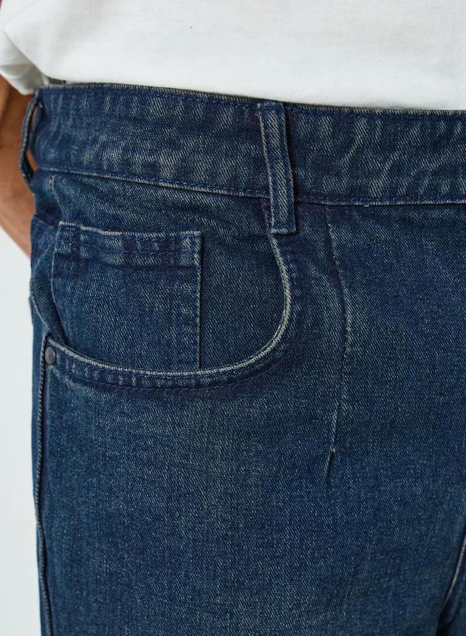 ستايلي جينز رجالي ساق واسعة وتأثير باهت